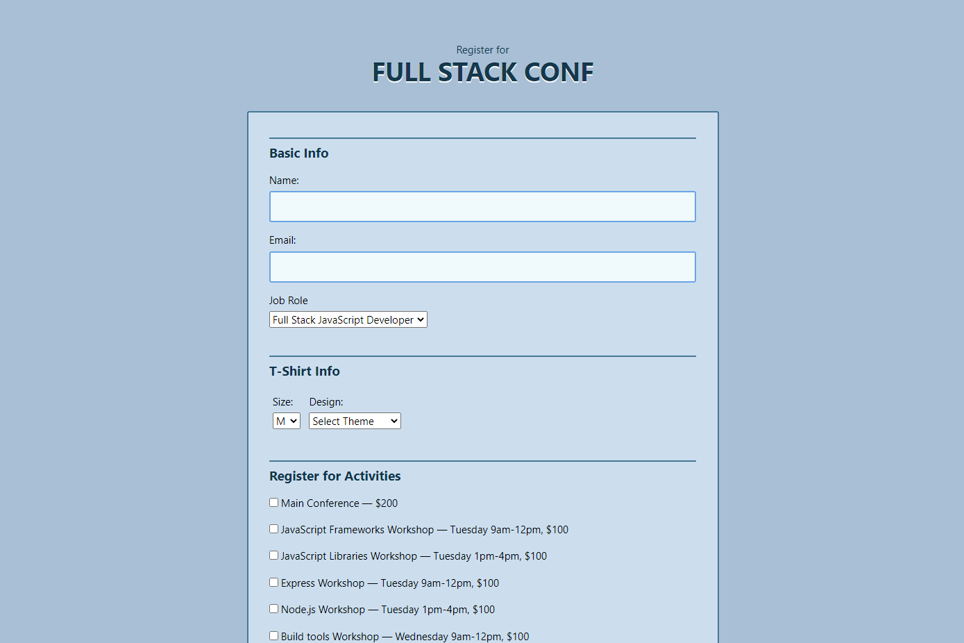 project example - form